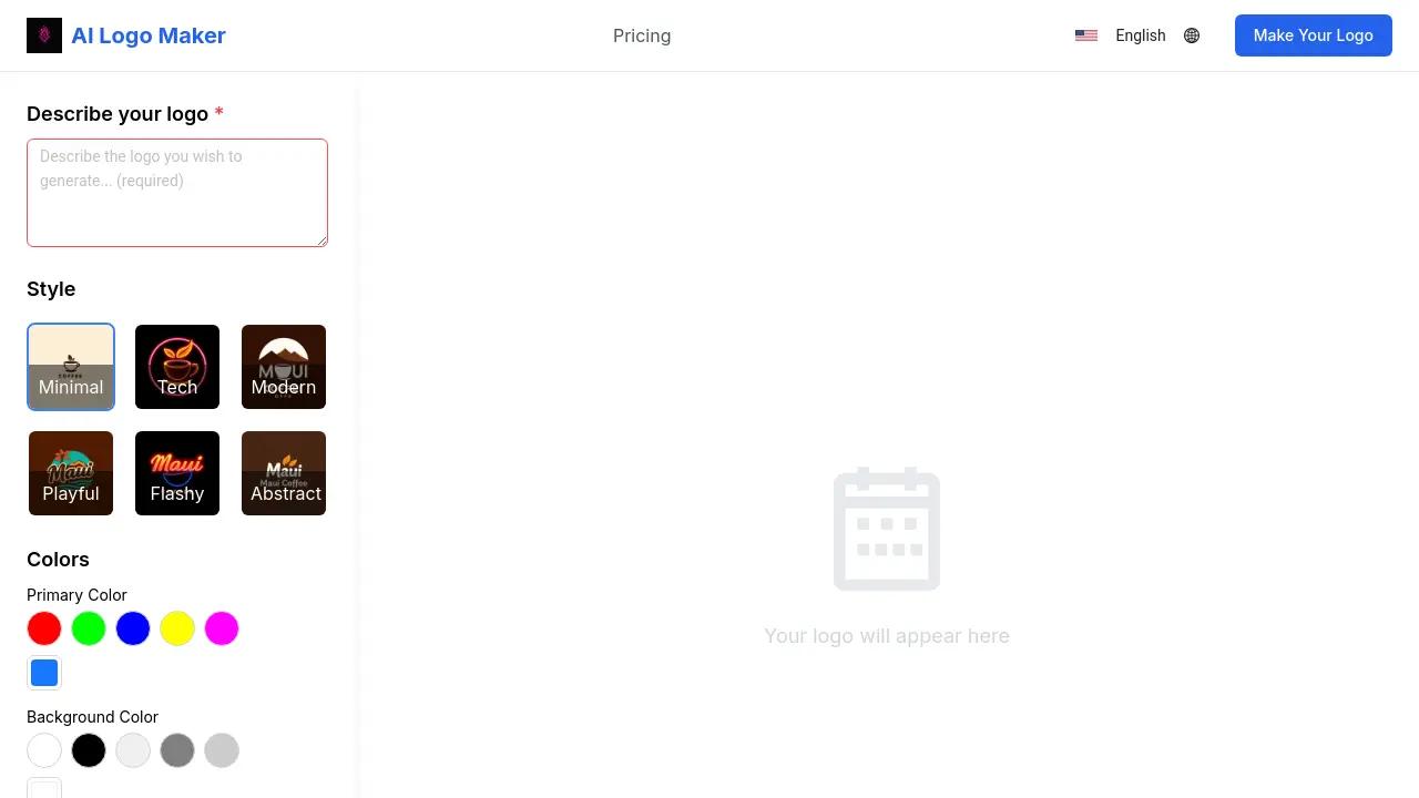 AI生成Logo设计界面