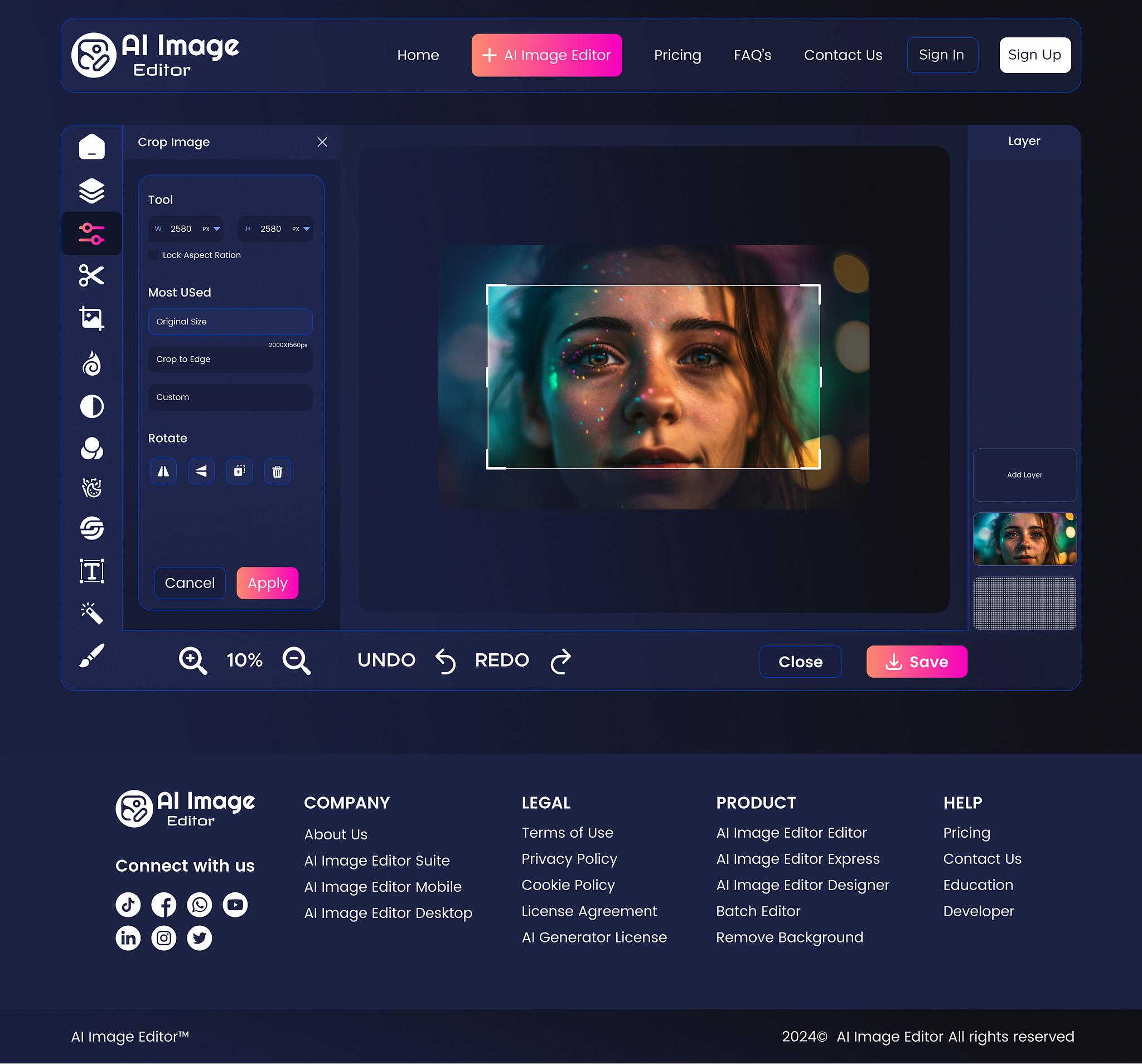 AI修图工具界面