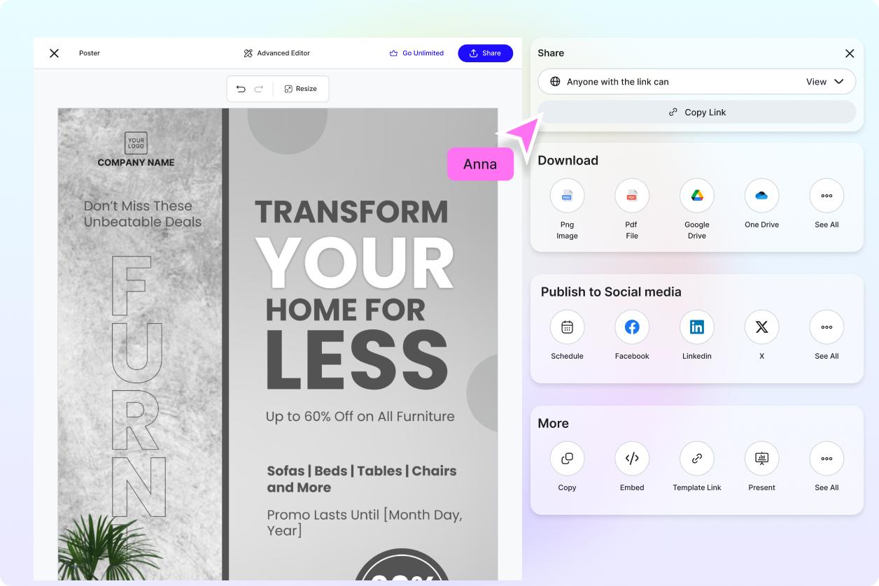 AI海报设计界面